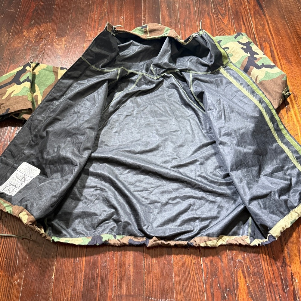 US Military Woodland Camo Chemical Protective Overgarment Jacket Pants Set Large - Picture 5 of 15